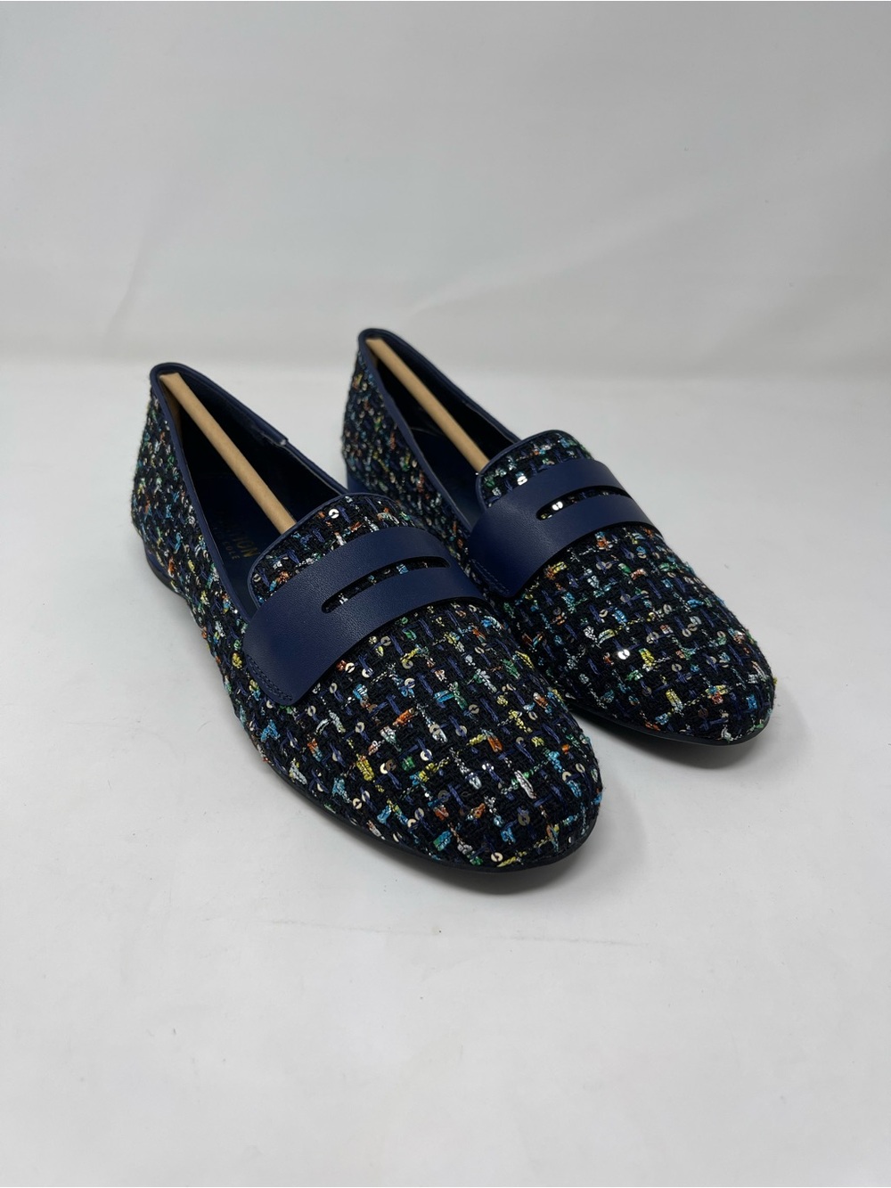 Kenneth Cole Reaction Unity Loafer Women's Size 8 Blue Tweed Slip On Flats New